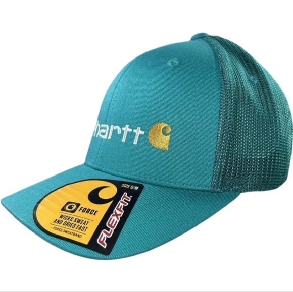 Carhartt Men's Moisture Wicking Canvas Mesh Back Logo Cap Hat OSFA - Picture 2 of 9